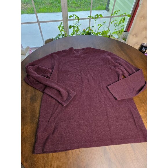 Eddie Bauer Mens Sweater L Tall Plum Purple Pullover Crewneck Long Sleeve Cotton - Picture 13 of 15